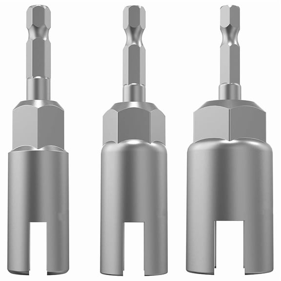 3Pcs 1/4Inch Nut Driver Power Wing Nut Drill Bit Socket Tool Drive Kit,Slotted Wing Nut Drill Sleeve Wrench Wrench Kit