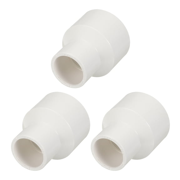 3Pcs 1"x1/2" PVC Reducer Pipe Coupling Fitting, SCH40 (SOCxSOC) Furniture Grade PVC Slip Socket Connectors, Straight Pressure Pipe Fittings for Home Use, Irrigation, White