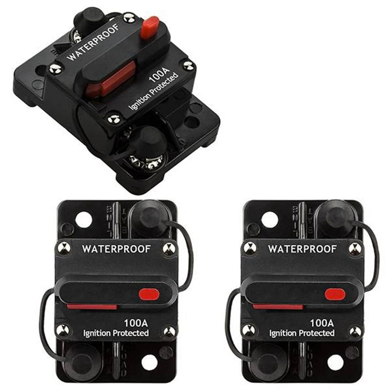 3Pcs 100 Amp Car Stereo Audio Circuit Breaker Fuses DC1248V Manual