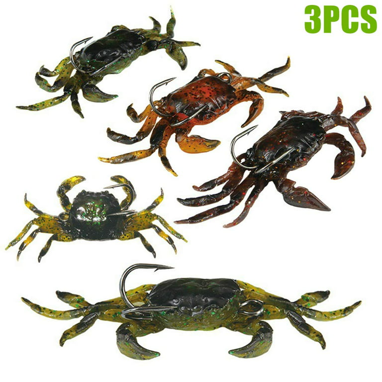 Crab Lure Soft Fishing Lures Crab Artificial Bait Soft Fish Bait with Sharp  Hook