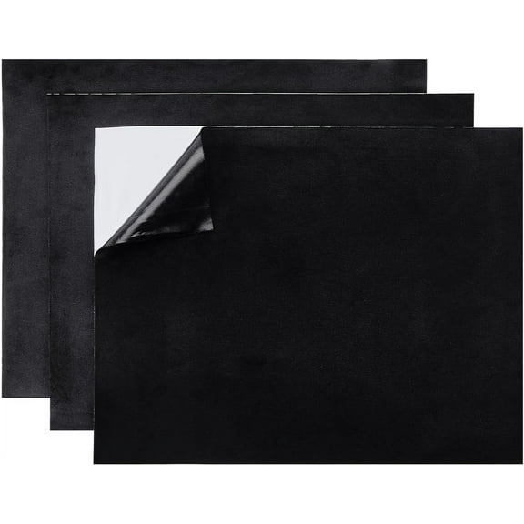 3Pcs 11.6x9.5 Inch Self Adhesive Velvet Fabric Couch Repair Patch Velvet Microfiber Flannel Sofa Repairing Patch Car Seats Office Chair (Black)