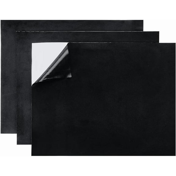 3Pcs 11.6x9.5 Inch Self Adhesive Velvet Fabric Couch Repair Patch Velvet Microfiber Flannel Sofa Repairing Patch for Upholstery Furniture Loveseat Car Seats Office Chair (Black)