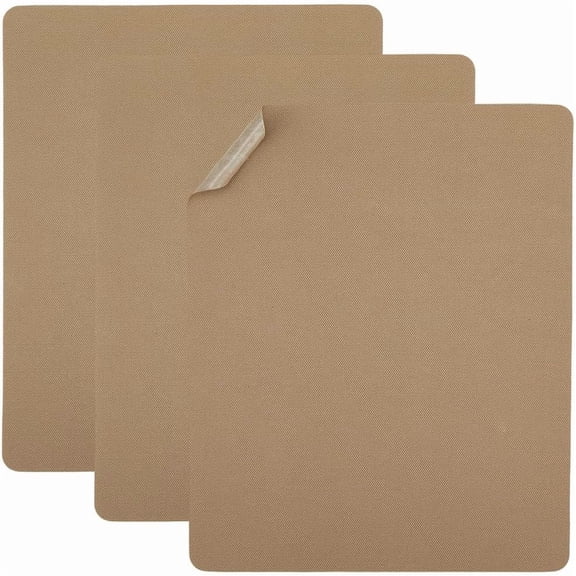 3Pcs 11x10.2In Brown Self-Adhesive Clothes Patches Cuttable Fabric Versatile Lightweight Outdoor Gear Repair Patch for DIY