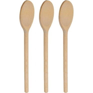 3Pcs 12 Inch Long Wooden Spoons for Cooking - Oval Wood Mixing Spoons for Baking, Cooking, Stirring - Sauce Spoons