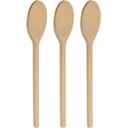 3Pcs 12 Inch Long Wooden Spoons for Cooking - Oval Wood Mixing Spoons for Baking, Cooking, Stirring - Sauce Spoons