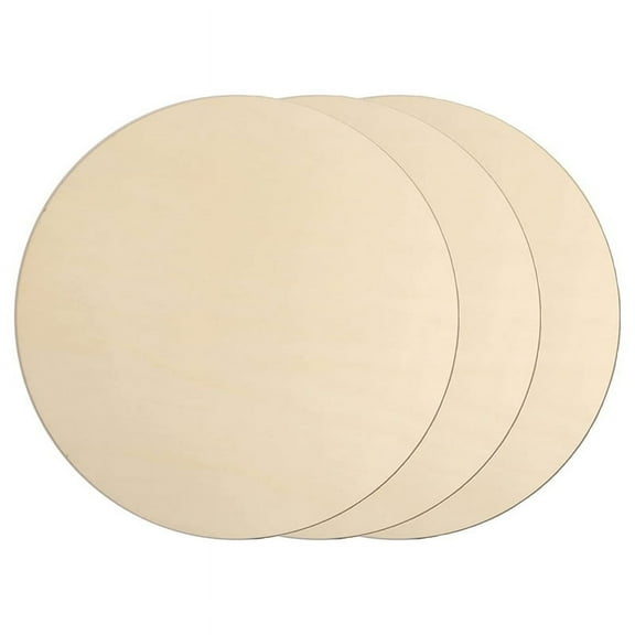 3Pcs 12 Inch Wood Circles for Crafts, Unfinished Blank Wooden Rounds Slice Wooden Cutouts for