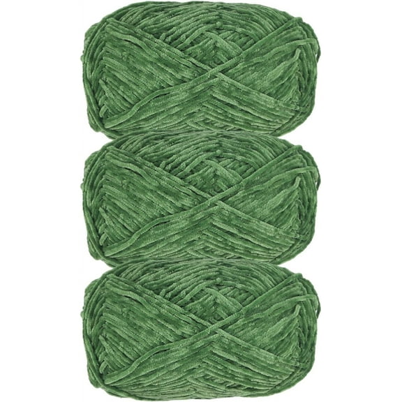 3Pcs 120g Soft Chenille Yarn Velvet Yarn for Crocheting,Fluffy Yarn for Knitting and Croche DIY Craft,Warm Yarn for Bag Hat Scarve Clothe Gloves Slippers Doll