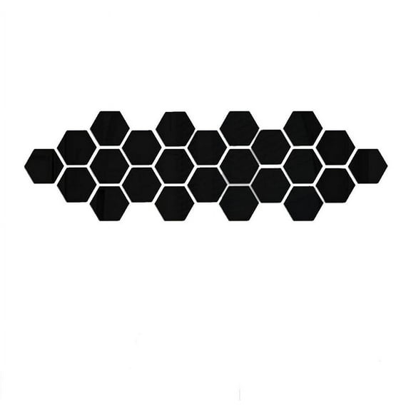 3Pcs 12PCS Hexagon Acrylic Mirror Vinyl Wall Decals! Usloyux Removable Self-Adhesive Wall Sticker for Home Decor Art DIY, Gold Silver Black Reflective Wall Tiles for TV Sofa Wall