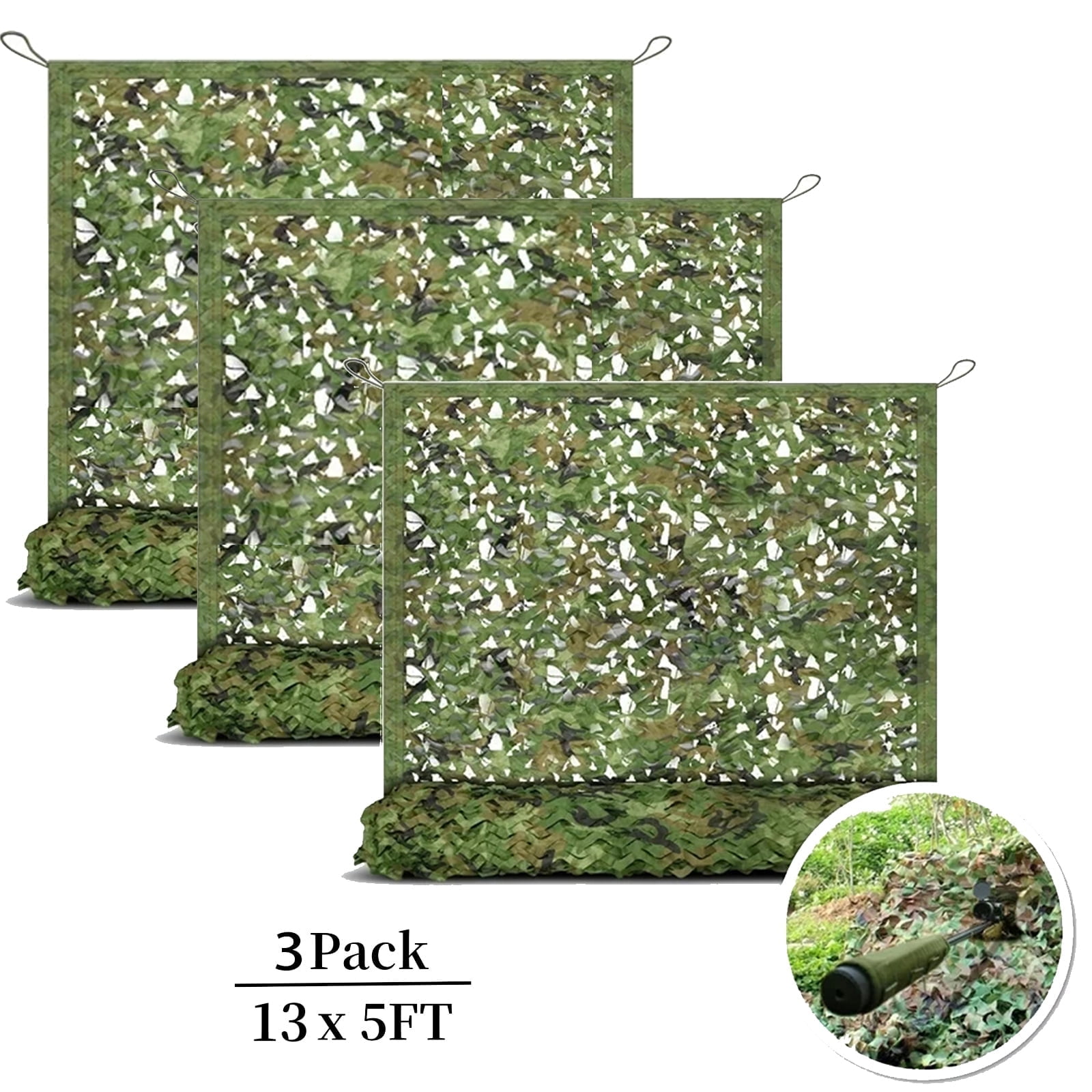 3Pcs 13'x5' Hunting Mesh Blind Material - Military Camo Netting for ...