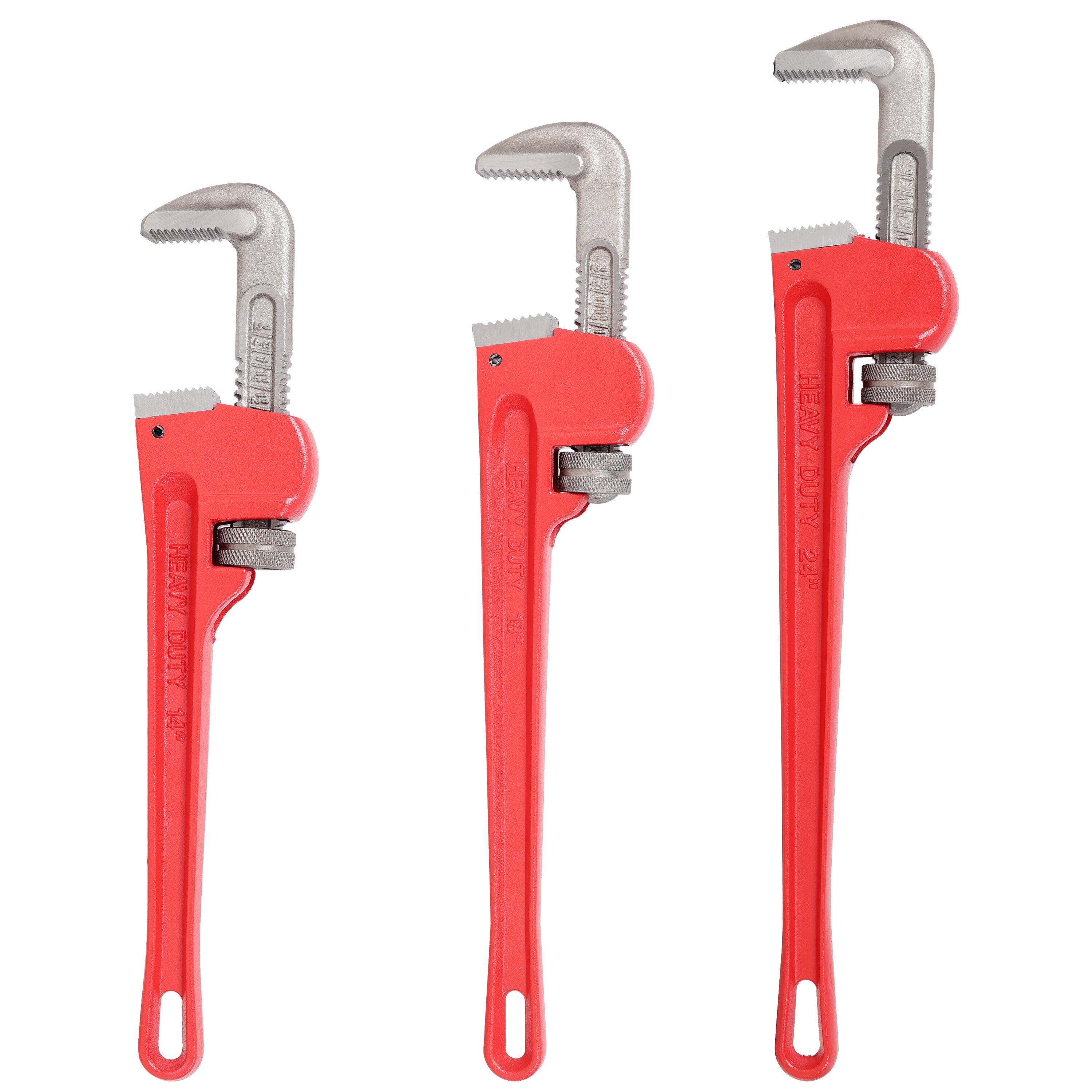 3Pcs 14&18&24-inch Straight Heavy Duty Pipe Wrench Set Plumber Adjustable Water Alloy Steel Grip Plumber's Wrench Plumbing Tools,