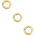 3Pcs 14K Gold Plated Spring O Rings Stainless Steel Spring Gate Rings