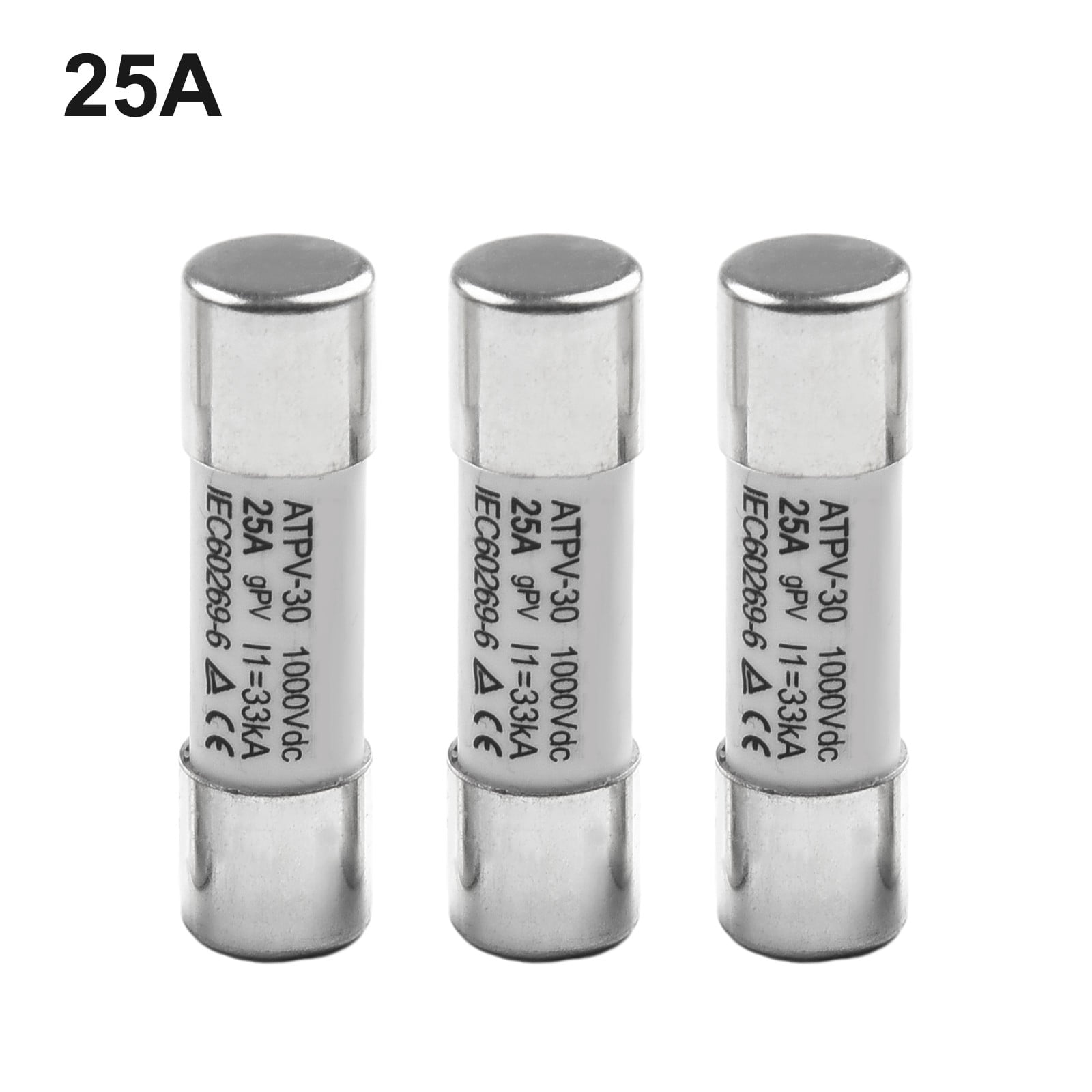 3Pcs 15A Quick Blow Consumer Unit Fuse Box Fuse 10X38 (MM) 15 Amp Pv Dc Fuse 1000V 10*38MM