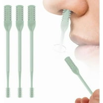 3Pcs 2-in-1 Nasal Hair Cutter, Upgrade Double Sided Nose Hair Knife, 360° Nostril Hair Remover Tool, Nose Hair Trimmer for Men, Nasal Hair Cutter for Men Women, Soft Cleaning Brush (Green)