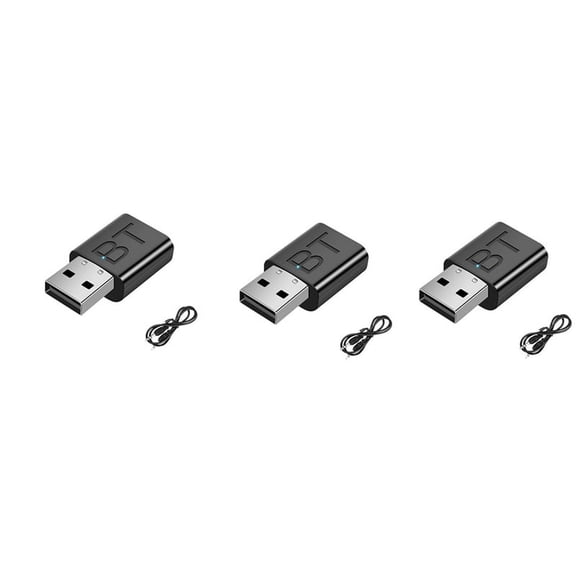 3Pcs 2 in 1 USB Bluetooth 5.0 Audio Receiver Transmitter USB Bluetooth Adapter with 3.5mm Audio Cable Plug and Play