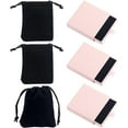 thumbnail image 1 of 3Pcs 3.15 Inch Cardboard Drawer Jewelry Box with 3Pcs Black Velvet Pouches Pink Square Gift Cases for Bracelet Necklace Earring Ring Storage Organizer, 1 of 8