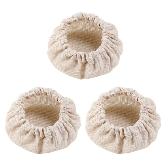 3Pcs 3.74" Round Bread Proofing Basket Cloth Liner Banneton Sourdough Bread Proofing Natural Rattan Baking Dough Basket Cover for Home Baking,Professional Baking Supplies