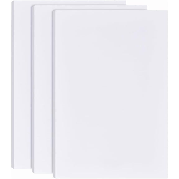 3Pcs 3/8 Inch White Foam Boards 12x8 Inch Rectangle PVC Foam Sheet Poster Board for DIY handcrafting