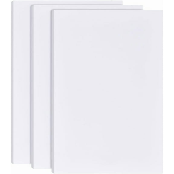 3Pcs 3/8 Inch White Foam Boards 12x8 Inch Rectangle PVC Foam Sheet Poster Board