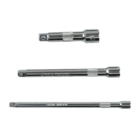 3Pcs 3/8" or 1/2" Drive Steel Socket Extension Bar Kit for Ratcheting Wrench