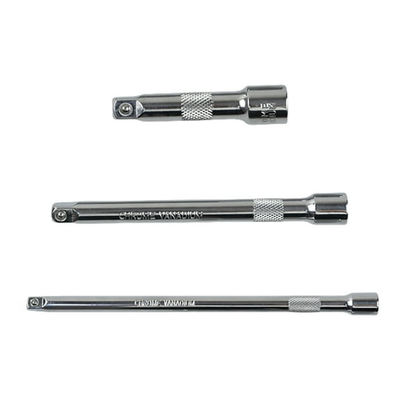 3Pcs 3/8" or 1/2" Drive Steel Socket Extension Bar Kit for Ratcheting Wrench