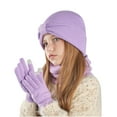 thumbnail image 1 of 3Pcs 3-8Years Winter Solid Color Children's Scarf Hat Gloves Hat Set For Boys or Girls, 1 of 4