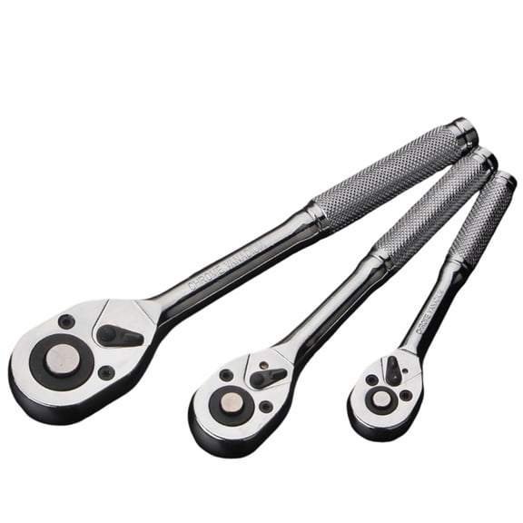3Pcs 3/8inch 1/2inch 1/4inch Drive Ratcheting Wrench Set Professional Automotive Improvement Easy Socket Wrench Tool