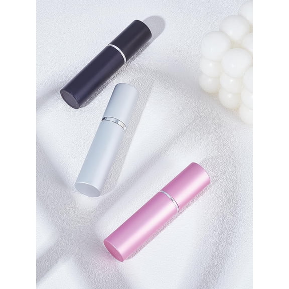 3Pcs 3 Colors Empty Portable Glass Spray Bottles Fine Mist Atomizer with Dust Cap Refillable Column Bottle Mixed Color Atomizer Portable Mini Perfume for Travel Purse 1.85x8.5cm Making DIY