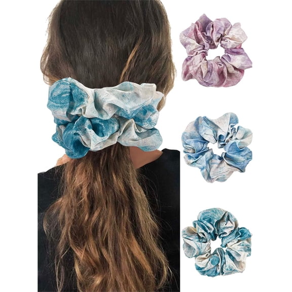 3Pcs 3 Colors Satin Fibre Bandhnu Hair Ties for Girls Women Mixed Color 120mm 1pc/color for Handmade