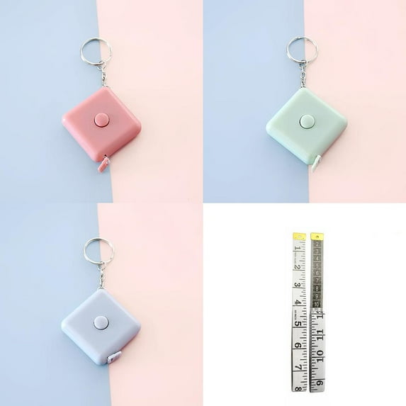 3Pcs 3 Colors Square Plastic Tape Measure Soft Retractable Sewing Tape ...