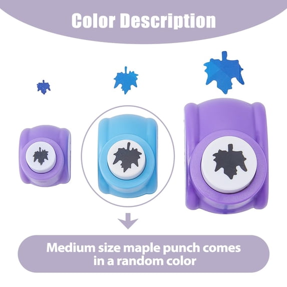 3Pcs 3 Sizes Maple Leaf Paper Punch Hole Puncher Plastic Alloy Crafting Scrapbook Punches 7.5mm-23mm