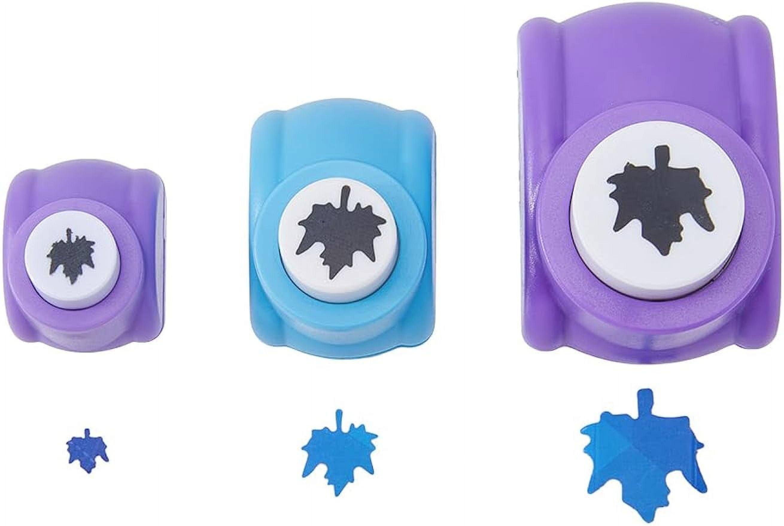 3Pcs 3 Sizes Maple Leaf Punches Set Craft Hole Punch Shapes Blue Purple