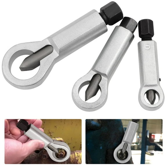 3Pcs 3-Sizes Nut Splitters, Metal Nut Separators, Heavy Duty Nut Breakers, Manual Pressure Nut Crackers, Corroded Stuck Nut Extractors, Nut Removers for Removing Broken and Damaged Nuts