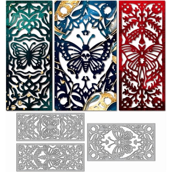 3Pcs 3 Styles Butterfly Moth Theme Carbon Steel Cutting Dies Stencils for DIY Scrapbooking Photo Album Decorative Embossing Paper Card Insects