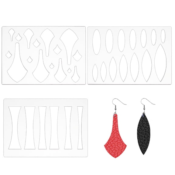 3Pcs 3 Styles Clear Acrylic Drawing Stencils Drawing Scale Template For DIY Scrapbooking Mixed Shapes 7~64x6~31mm 1pc/style