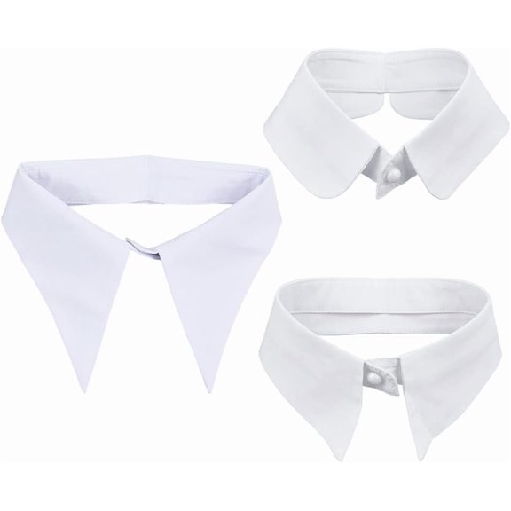 3Pcs 3 Styles Cotton Faux Collar Neckline Trim DIY Garment Accessories White 60~132x200~527x3.5~4mm 1pc/style