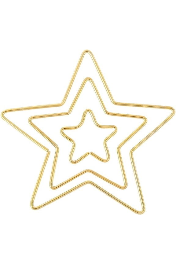 3Pcs 3 Styles Golden Tone Iron Hoops Macrame Ring for Dream Catcher Crafts Star 150mm 1pc/Style for DIY Star