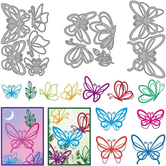 3Pcs 3 Styles Insect Theme Carbon Steel Cutting Dies Stencils for DIY Scrapbooking Photo Album Decorative Embossing Paper Card Butterfly Craft