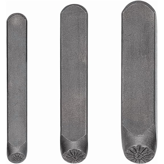 3Pcs 3 Styles Metal Punch Stamp Heart Metal Design Stamps Arts Crafts Jewelry Stamping Tools for Jewelry Working Plastic Leather Wood Stamping 0.12/0.2/0.28inch Metal Gunmetal