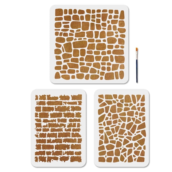 3Pcs 3 Styles PET Hollow Out Drawing Painting Stencils for DIY Scrapbook Photo Album Mixed Shapes 297~300x210~300mm 1pc/style diy