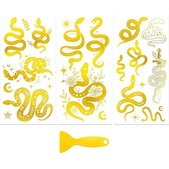 3Pcs 3 Styles Paper Self Adhesive Stickers Rectangle Snake 300x150mm 1pc/style handmade