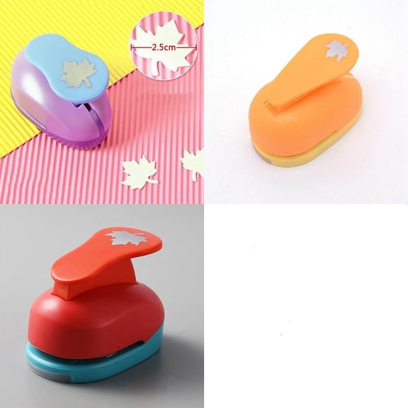 3Pcs 3 Styles Plastic Paper Craft Hole Punches Maple Leaf Paper Puncher for DIY Paper Cutter Crafts Scrapbooking Mixed Color