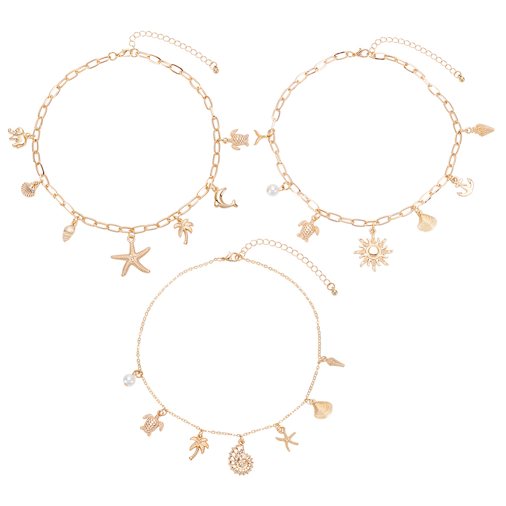 Turtle Shell Conk 3Pcs 3 Styles Shell Conch Turtle Starfish Necklace Charm Necklace DIY ...