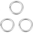 thumbnail image 1 of 3Pcs 30mm Spring Gate Rings 316 Stainless Steel Snap Clasps Round Carabiner Clips Snap Hooks Metal Spring Keyring Buckle Clasps for Bag Purse Shoulder Strap Key Chains, 1 of 6