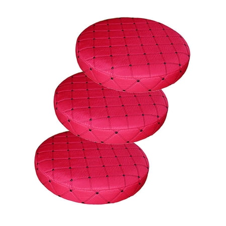3Pcs 35cm Bar Stool Cover Round Lift Chair Seat Sleeve Polyester Salon Red