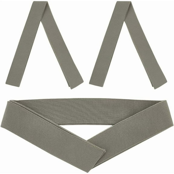 3Pcs 37.4 Inch Long Celadon Stretch Rib Knit Collar Trim Fabric 1.2x1.4 Inch Wide Wistbands Neckline Collar Trim Polyester Spandex Ribbing Fabric for Man Women Sweatshirt DIY Sewing Grey