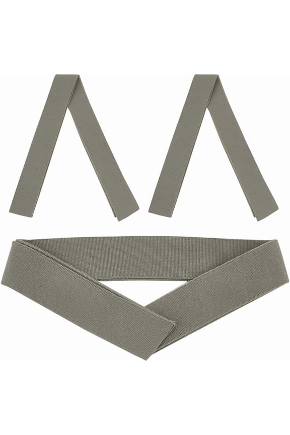 3Pcs 37.4 Inch Long Celadon Stretch Rib Knit Collar Trim Fabric 1.2x1.4 Inch Wide Wistbands Neckline Collar Trim Polyester Spandex Ribbing Fabric for Man Women Sweatshirt DIY Sewing Grey