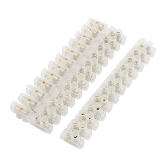 3Pcs 380V 20A 14mm2 Cable 2 Row 12 Ports Barrier Terminal Block Connector Strip