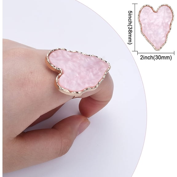 3Pcs 3Colors Adjustable Resin Palette Rings Resin DIY Nail Art Palette with Alloy Finger Ring Nail Art Palette