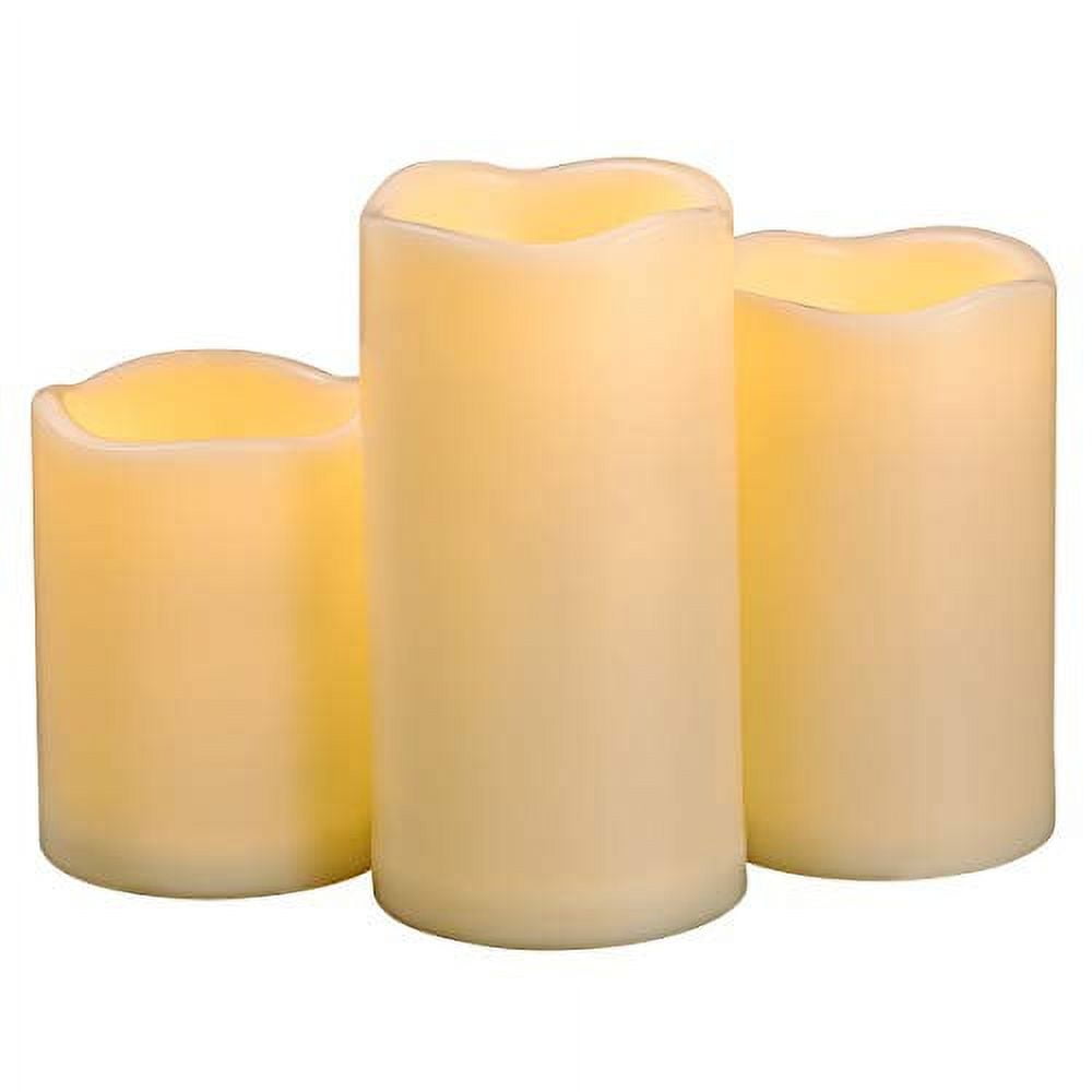 3Pcs 4" 5" 6" Waterproof Led Flameless Timer Candles, 1000 Hours Long