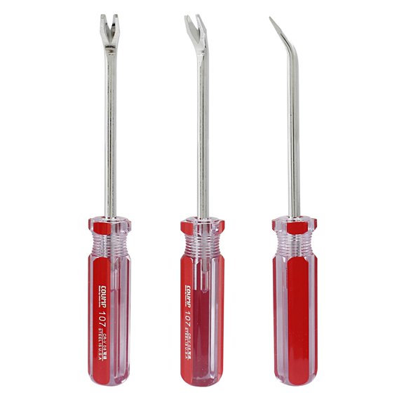 3Pcs 4 mm Tack Lifter, U Tip Nail Staple Rivet Tack Puller Staple Remover Screwdriver Tool Kit(Black)